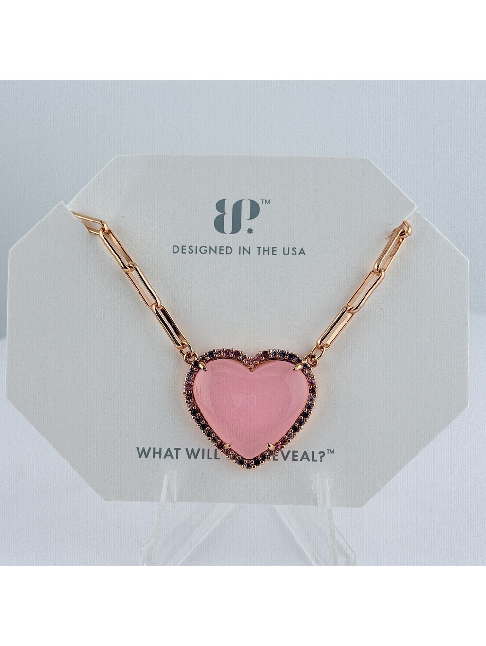 Bomb Party (Now Exclusive Bringback) Pink Rose Gold Original Heart Necklace